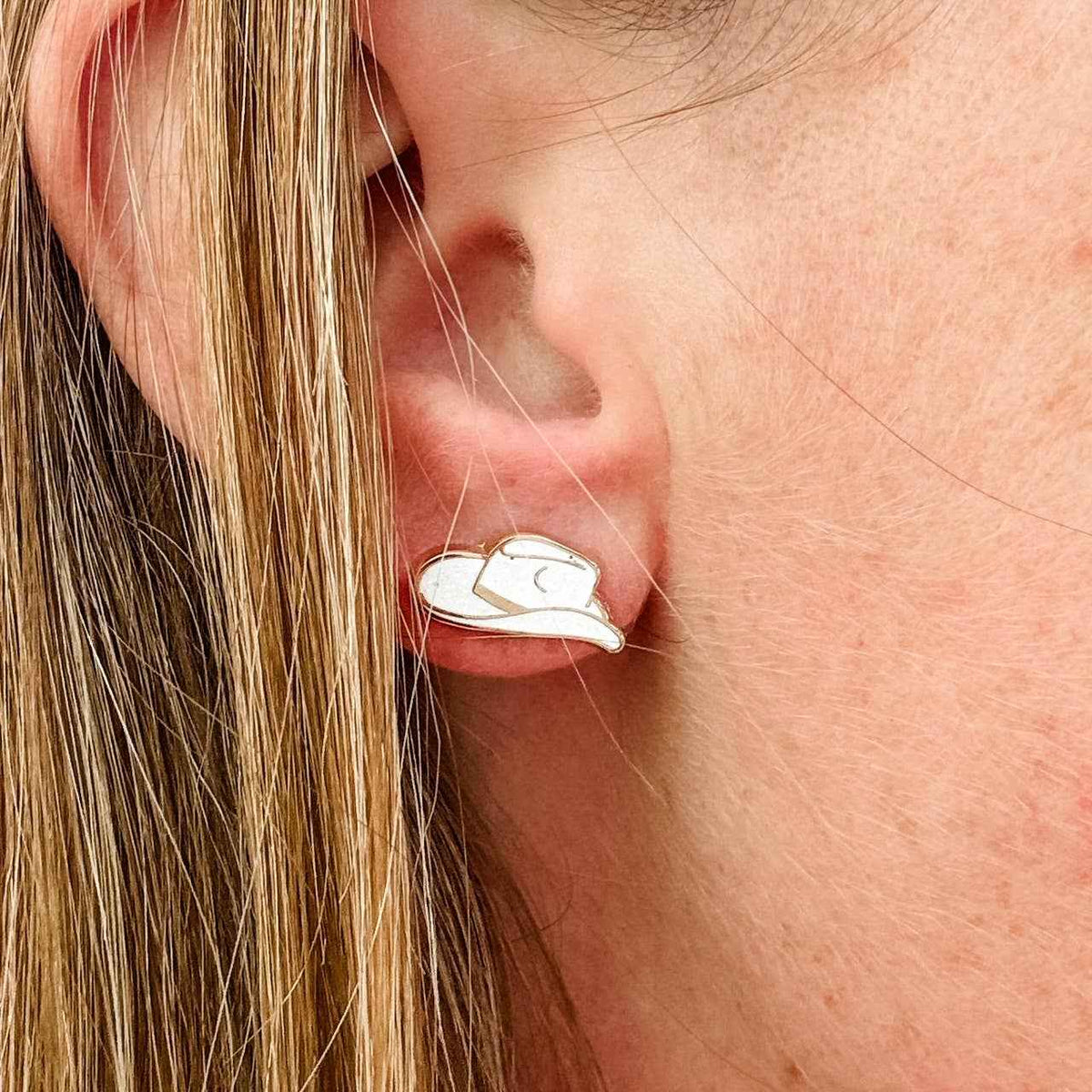 Cowboy Boot & Hat Earrings - 22k Gold Plated - CLOSEOUT SALE
