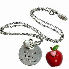 Teach Love Inspire - Hand Stamped Necklace
