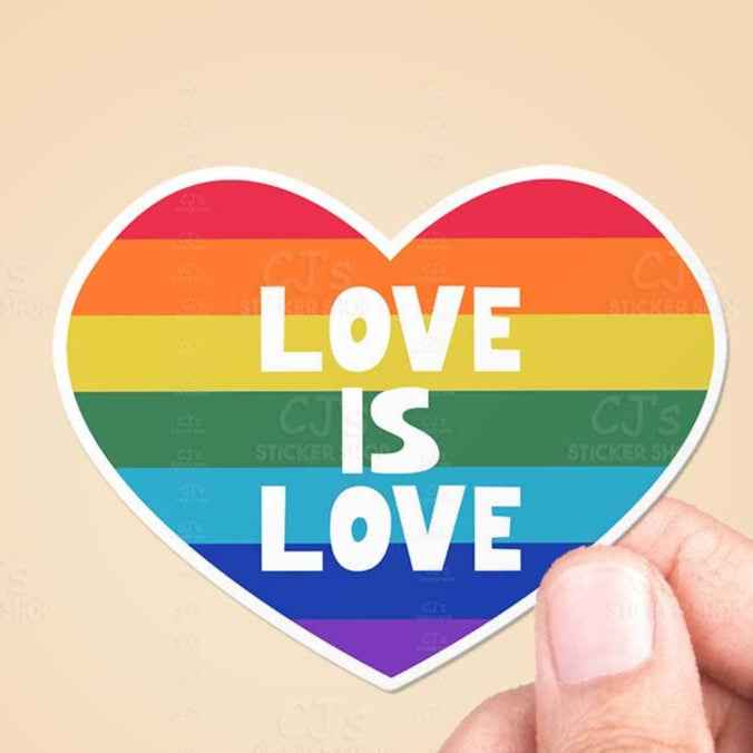 Love Is Love Hearts Sticker: 3"