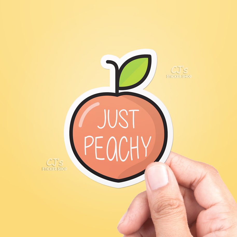 Just Peachy Sticker Vinyl Decal: 3"
