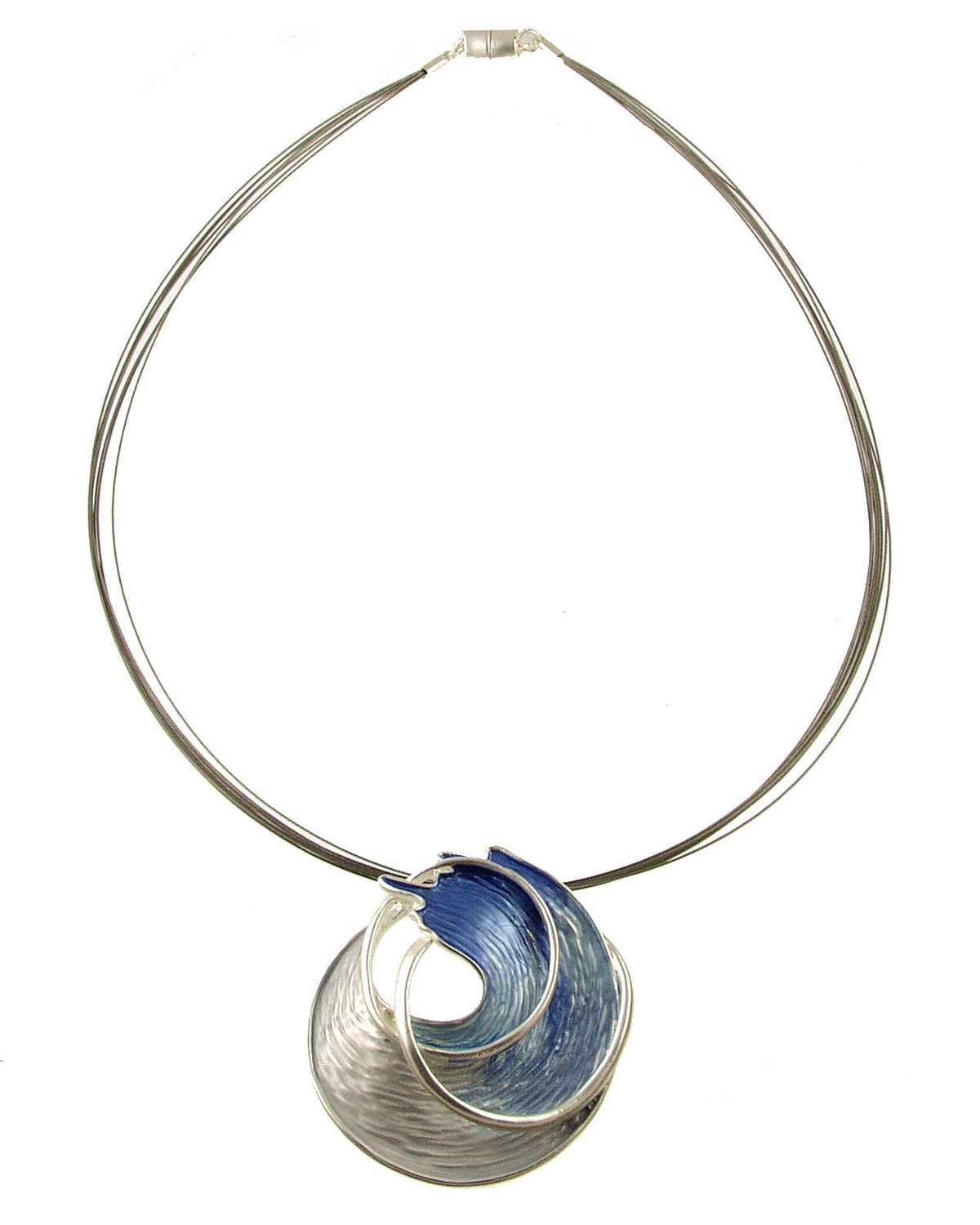 Origin Jewelry - Ocean Wave Pendant, Magnetic Clasp, 18