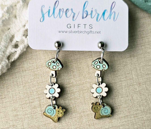 Cottage Core Wood Earrings