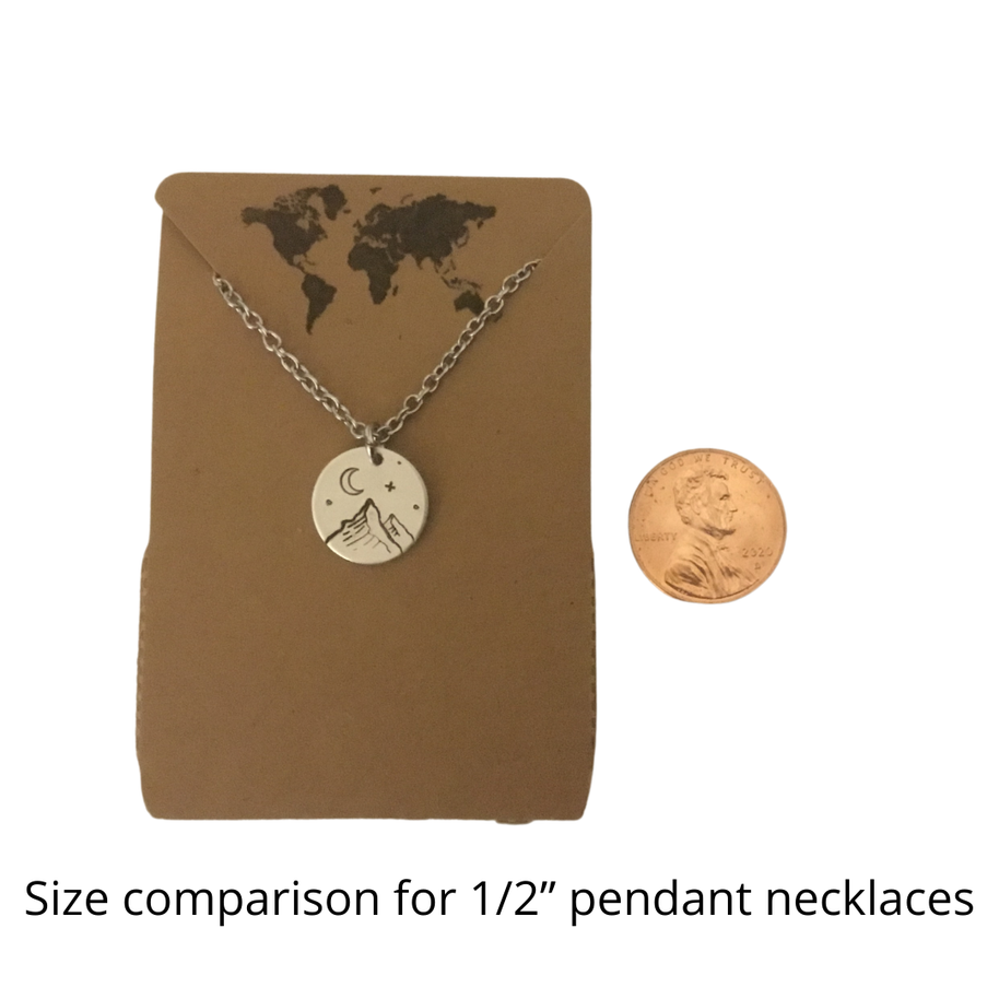 Strength arrow stamped charm necklace