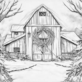 Cozy Winter Barn DIY Painting Art Kit