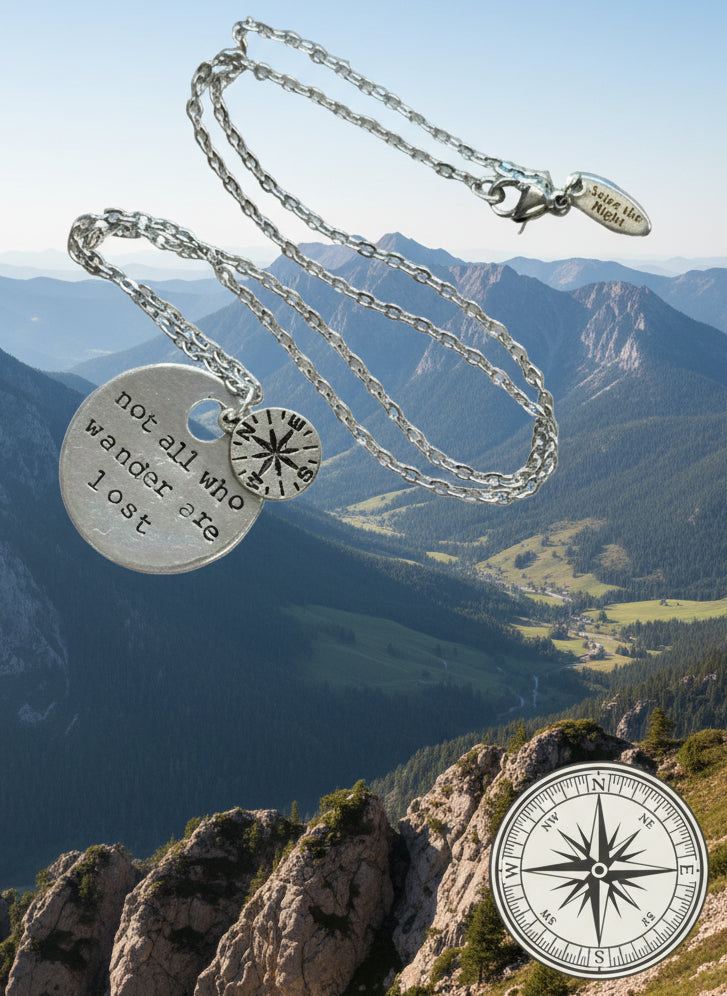 Not All Who Wander Are Lost - Hand Stamped Necklace