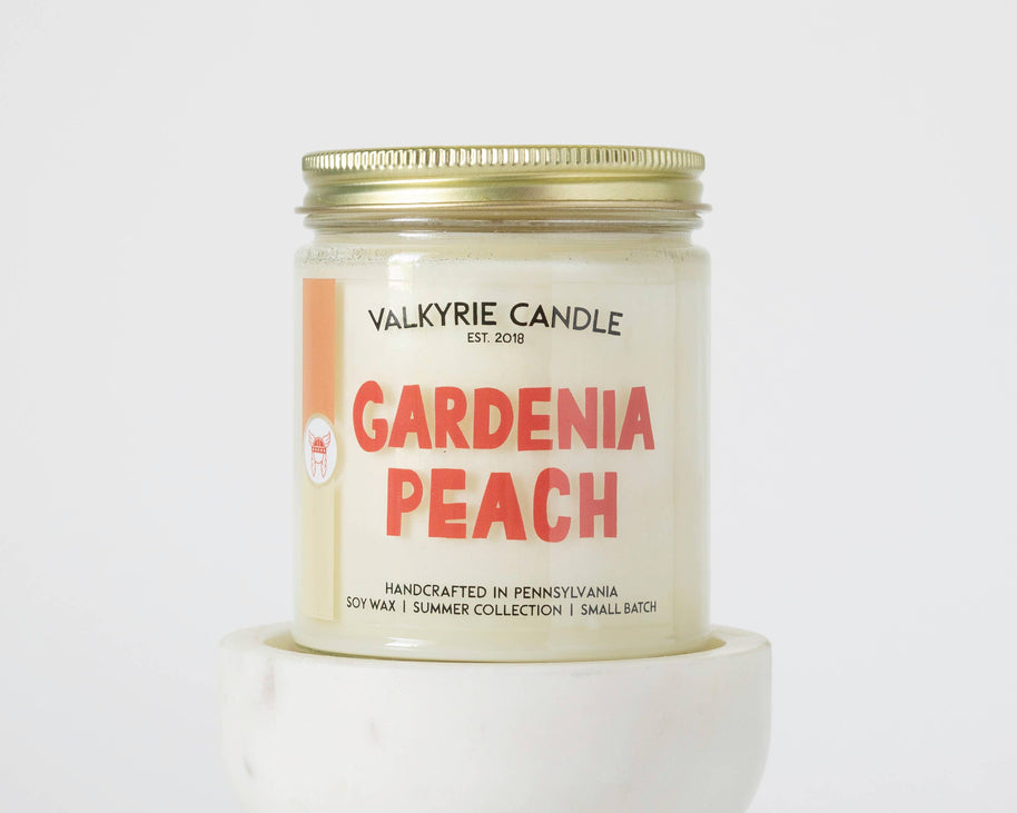 Gardenia Peach Candle | Summer Collection - THE SILVER RIPPLE