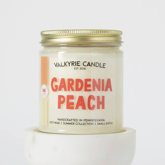 Gardenia Peach Candle | Summer Collection - THE SILVER RIPPLE