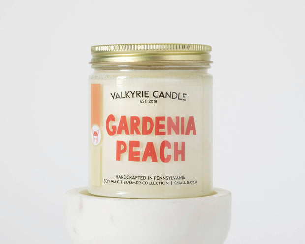 Gardenia Peach Candle | Summer Collection - THE SILVER RIPPLE