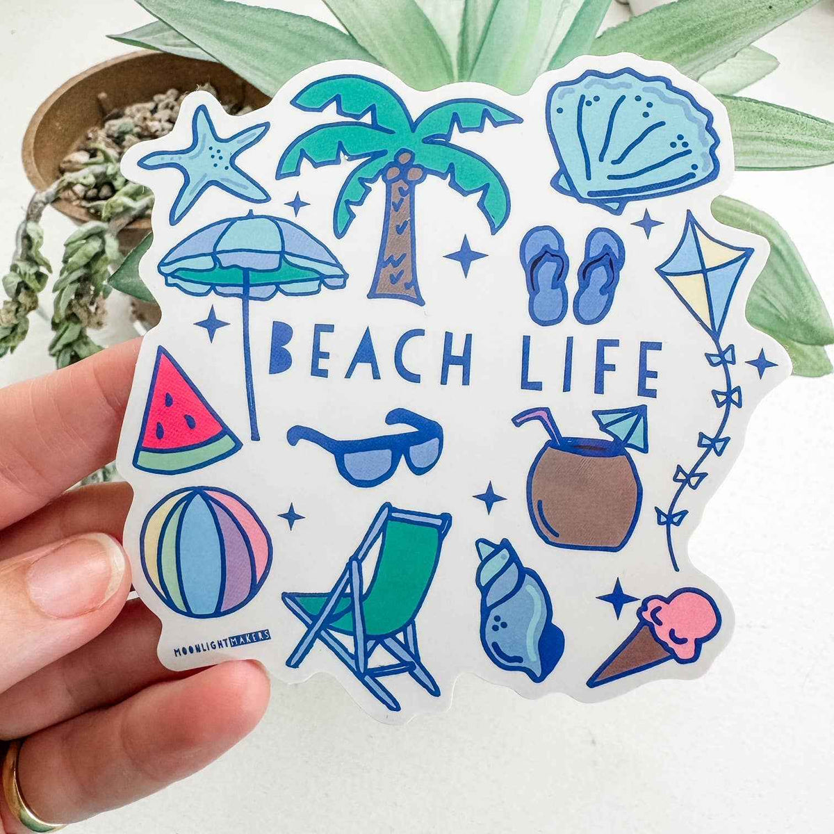 Beach Life Collage - Cute Stickers - CLOSEOUT SALE