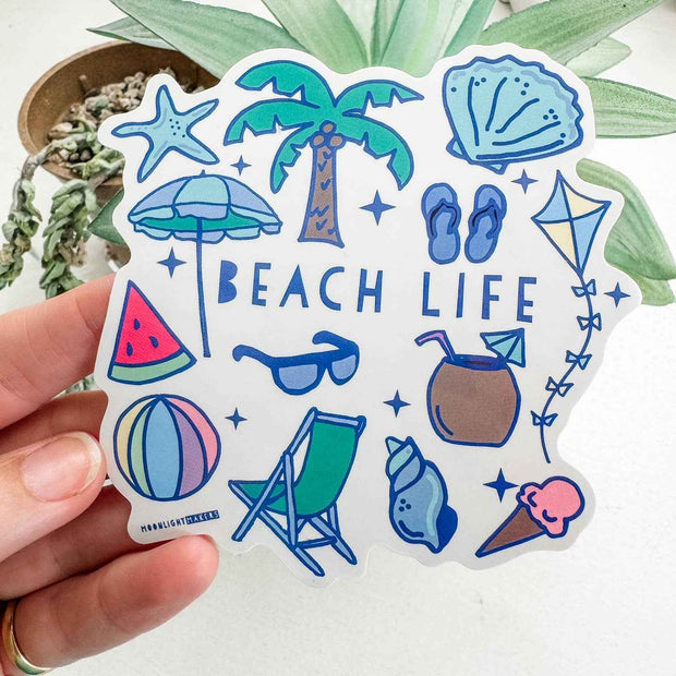 Beach Life Collage - Cute Stickers - CLOSEOUT SALE