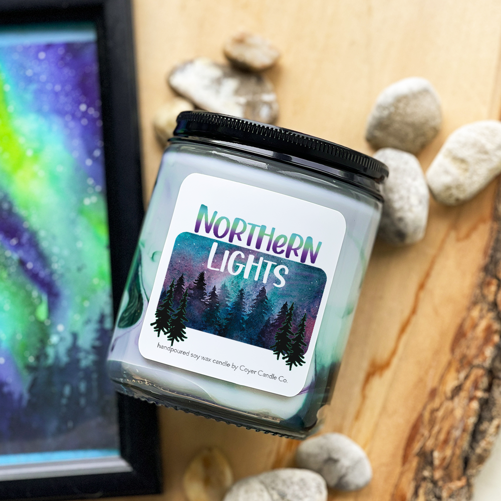 9 oz Jar Candle - Northern Lights Swirled Candle ✨