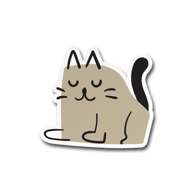 Cat Doodle #4 Cute Sticker Vinyl Decal: 3"