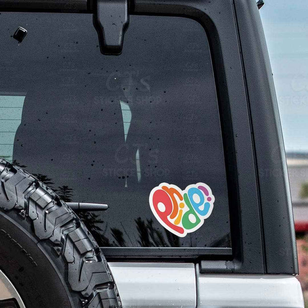 Pride Heart Shape Sticker: 5"