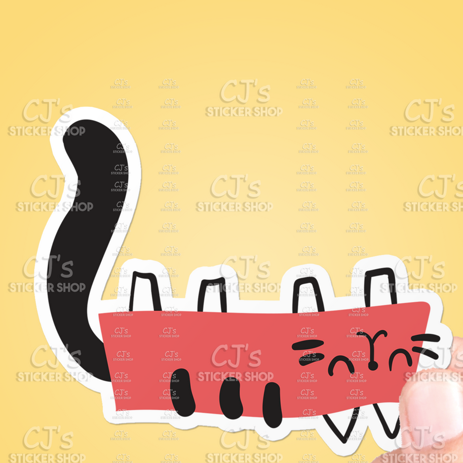 Cat Doodle #6 Cute Sticker Vinyl Decal: 3"