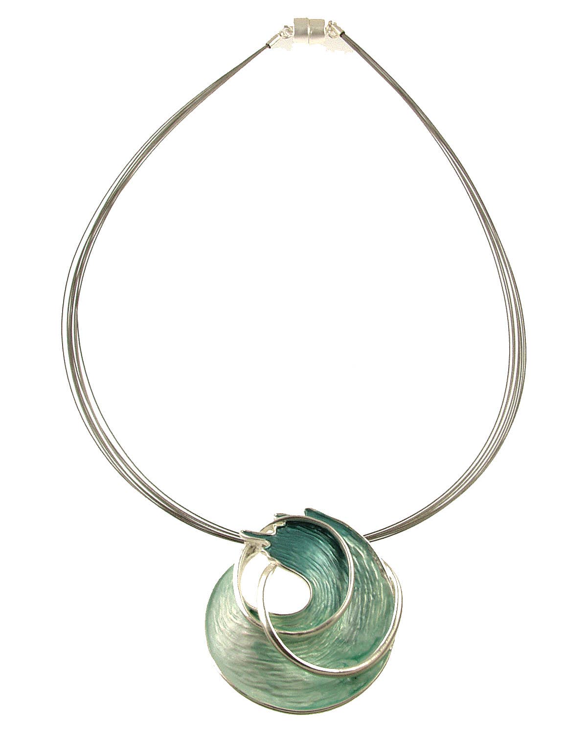 Origin Jewelry - Ocean Wave Pendant, Magnetic Clasp, 18