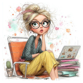 Blonde Laptop Girl DIY Painting Kit