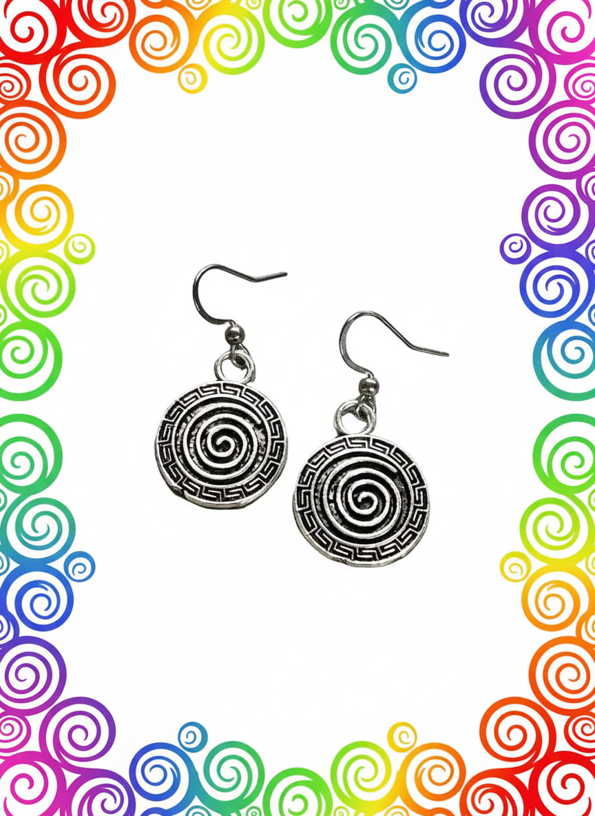 Silver Spiral Earrings