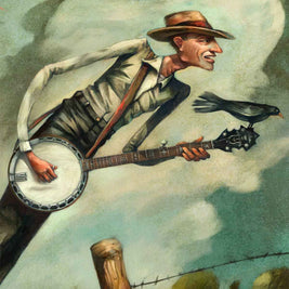 Groundspeed, banjo art print, Folk music