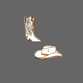 Cowboy Boot & Hat Earrings - 22k Gold Plated - CLOSEOUT SALE
