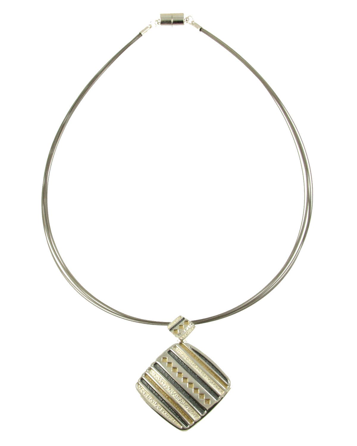 Origin Jewelry - Southwest style multi strand pendant: Grey Gold