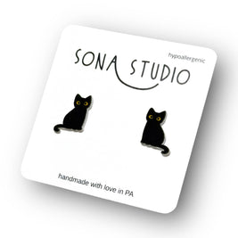 Black Cat Earrings